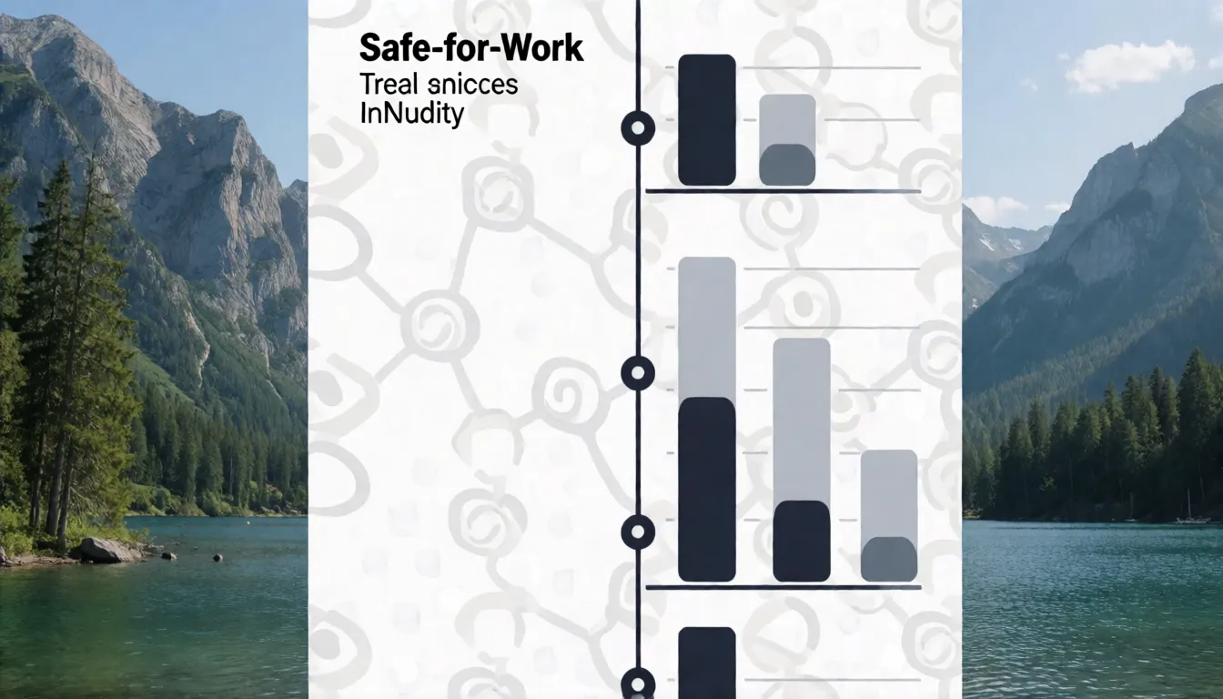 Clean travel infographic poster with a timeline, bar chart and landscape photo panels, illustrating an AI generated infographic layout